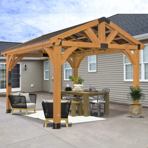 Backyard Discovery Arlington 12x12 Gazebo with Electric - Lt Brown